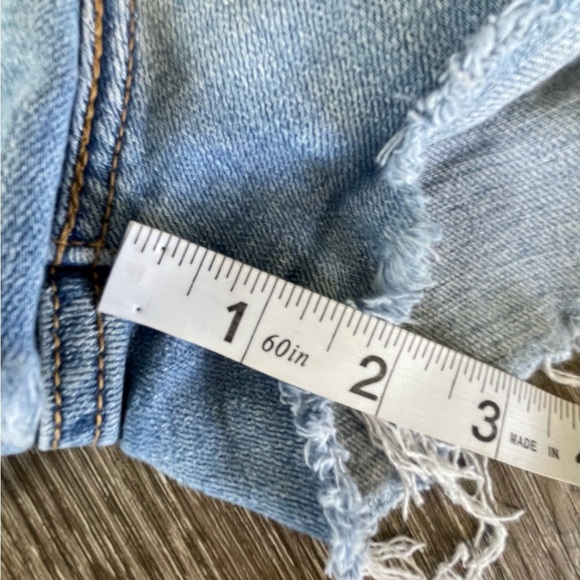 Levi's Blue Jean Shorts High-Waisted Distressed - Picture 3 of 5